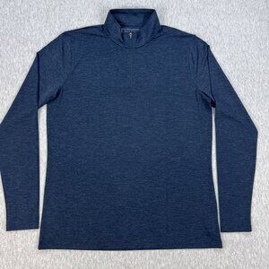 Anetik Low Pro Tech 1/4 Zip Long Sleeve Shirt Mens M Heather Blue UV Vint UPF 30